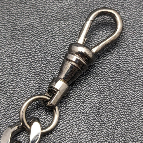 ブラックヘマタイトプレート 引き輪式 アルバートチェーン 喜平リンク