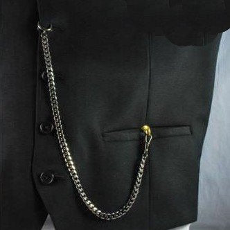 ブラックヘマタイトプレート 引き輪式 アルバートチェーン 喜平リンク