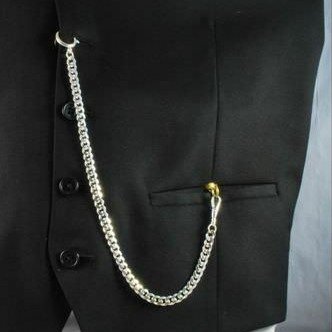 スターリングシルバープレート 引き輪式 アルバートチェーン 喜平リンク