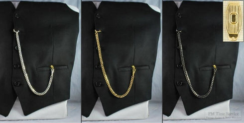 K24ゴールドプレート クリップ式 アルバートチェーン 喜平リンク