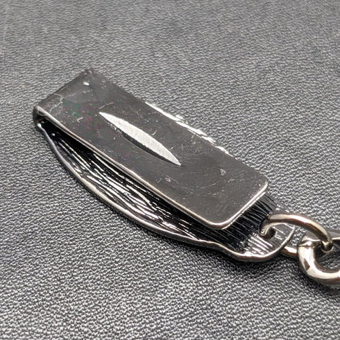 ブラックヘマタイトプレート クリップ式 アルバートチェーン 喜平リンク