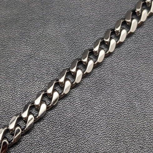 ブラックヘマタイトプレート クリップ式 アルバートチェーン 喜平リンク