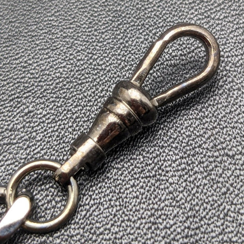 ブラックヘマタイトプレート クリップ式 アルバートチェーン 喜平リンク