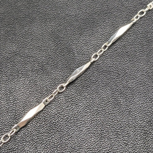 スターリングシルバープレート 引き輪式 アルバートチェーン 軽量デザインリンク