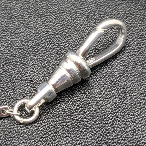 スターリングシルバープレート 引き輪式 アルバートチェーン 軽量デザインリンク