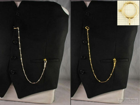 スターリングシルバープレート 引き輪式 アルバートチェーン 軽量デザインリンク