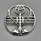 Vintage Sterling Silver Mackintosh Rose Art Nouveau Round Brooch
