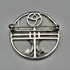Vintage Sterling Silver Mackintosh Rose Art Nouveau Round Brooch