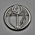 Vintage Solid Silver Mackintosh Rose Art Nouveau Round Brooch with Case