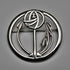 Vintage Solid Silver Mackintosh Rose Art Nouveau Round Brooch with Case