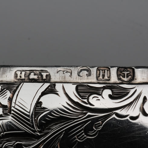 1856年 英國古董純銀名片盒 59克 Hilliard&Thomason