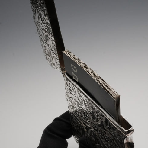 1856年 英國古董純銀名片盒 59克 Hilliard&Thomason