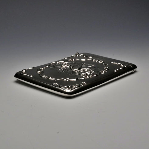 1906年 英國古董 純銀製 天使裝飾 卡片盒 68g William Neale