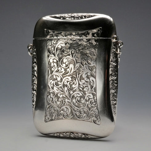 1916年 英國古董 純銀附鏈卡片盒 71克 Edwin Joseph Houlston