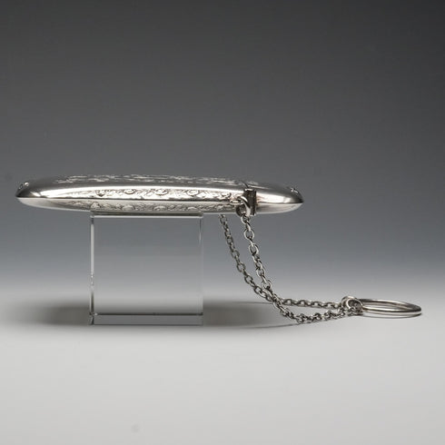 1916年 英國古董 純銀附鏈卡片盒 71克 Edwin Joseph Houlston