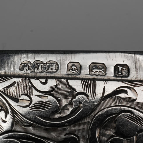 1916年 英國古董 純銀附鏈卡片盒 71克 Edwin Joseph Houlston