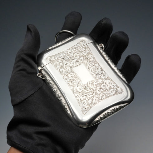 1916年 英國古董 純銀附鏈卡片盒 71克 Edwin Joseph Houlston