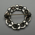 British Vintage Sterling Silver & Marcasite Rose Wreath Brooch by Thomas Mott
