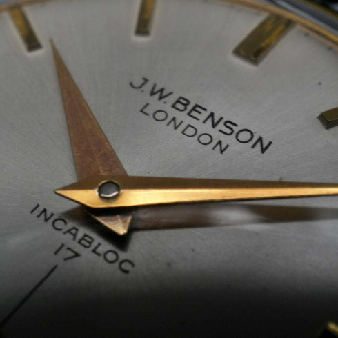 British Vintage J.W.Benson Men's Mechanical Watch Alloy Case 17 Jewels Good Working Order