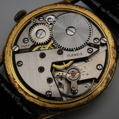 英國老式 J.W.Benson 男士機械錶 合金錶殼 17石 運行良好