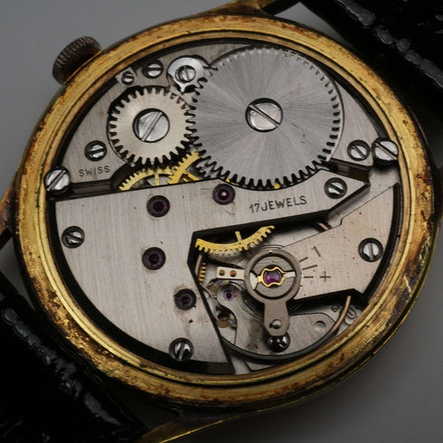 British Vintage J.W.Benson Men's Mechanical Watch Alloy Case 17 Jewels Good Working Order