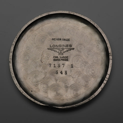 約1958年 浪琴 男士機械腕錶 型號7137.1 機芯12.68Z 黑面 運行良好