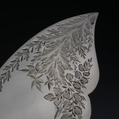 Circa 1898 UK Antique Antler Handle Fish Server Set by R.F. Mosley & Sons