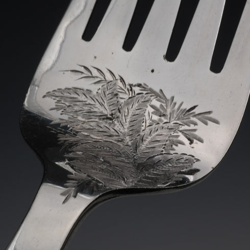 Circa 1898 UK Antique Antler Handle Fish Server Set by R.F. Mosley & Sons