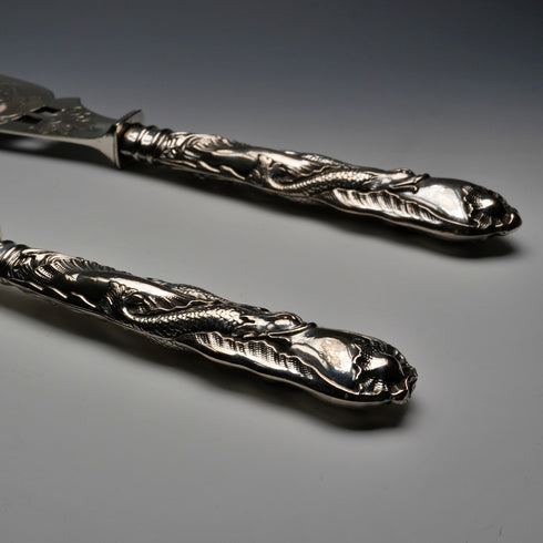 English Antique Mid-Victorian Silver-Plated Fish Server Set
