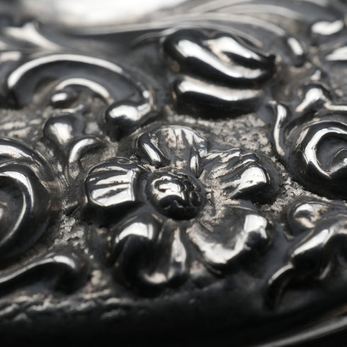 1903年 英国アンティーク 純銀蓋 カットガラスジャー King&Sons