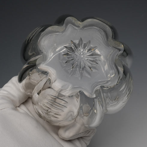 1903年 英国アンティーク 純銀蓋 カットガラスジャー King&Sons