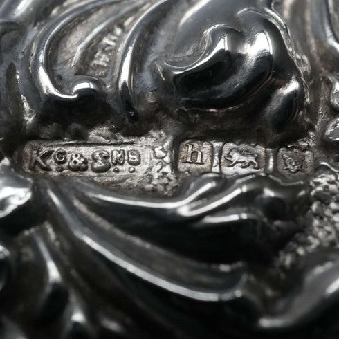1903年 英国アンティーク 純銀蓋 カットガラスジャー King&Sons