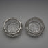 1916 English Antique Sterling Silver Mounted Cut Glass Salt Dishes Pair by James Deakin&Sons