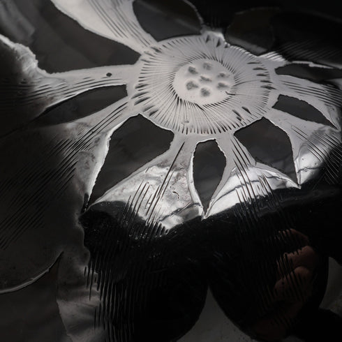 米国ヴィンテージ アール・ヌーヴォー シルバーオーバーレイ ガラス パフュームボトル 香水瓶