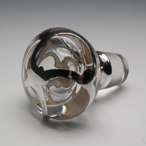 米国ヴィンテージ アール・ヌーヴォー シルバーオーバーレイ ガラス パフュームボトル 香水瓶