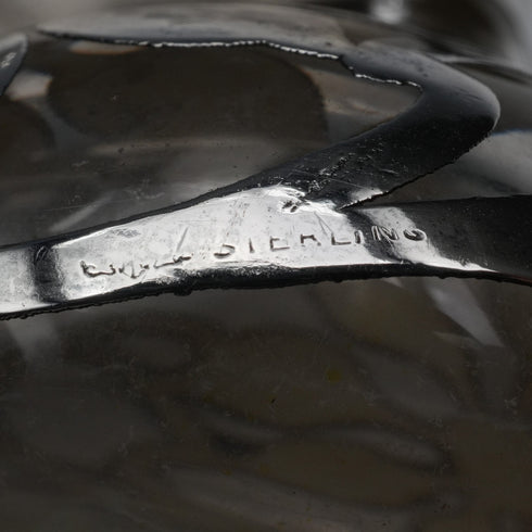 米国ヴィンテージ アール・ヌーヴォー シルバーオーバーレイ ガラス パフュームボトル 香水瓶