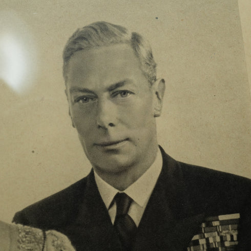 1948 British Royal Family King George VI and Queen Elizabeth Silver Wedding Anniversary Framed Photo Message