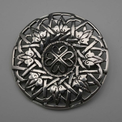 United Kingdom Vintage Sterling Silver Scottish Design Large Brooch by Malcolm Gray