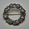 British Vintage Sterling Silver & Marcasite Rose Wreath Brooch by Thomas Mott