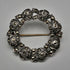 British Vintage Sterling Silver & Marcasite Rose Wreath Brooch by Thomas Mott