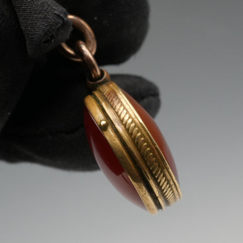 古董包金亞伯特鍊帶墜飾盒