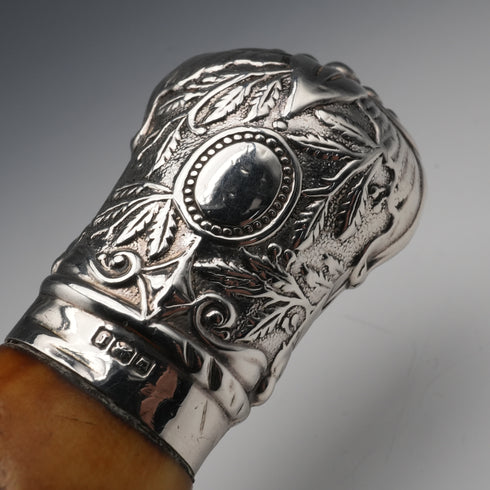 英国アンティーク 純銀装飾アントラーハンドル ルーペ 拡大鏡 Walker&Hall