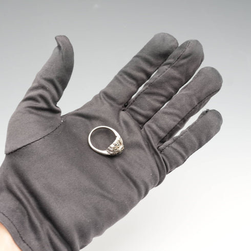 Vintage Dome Floral Marcasite Sterling Silver Ring (US Size 7.5)