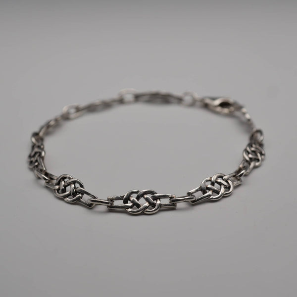 UK Vintage Celtic Knot Sterling Silver Ladies Bracelet 8.0g