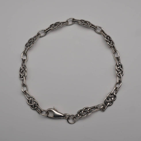 UK Vintage Celtic Knot Sterling Silver Ladies Bracelet 8.0g