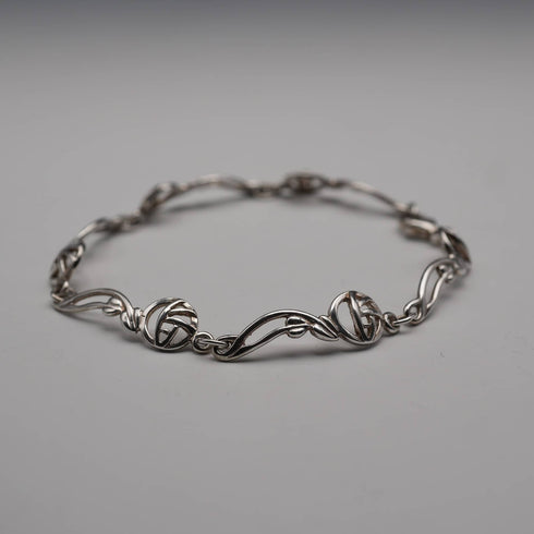 UK Vintage Macintosh Rose Sterling Silver Bracelet 7.5g Carrick