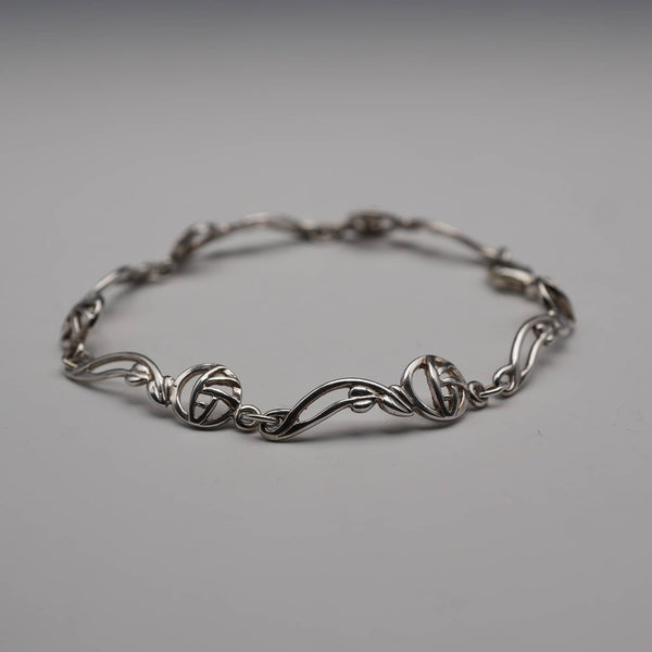 UK Vintage Macintosh Rose Sterling Silver Bracelet 7.5g Carrick