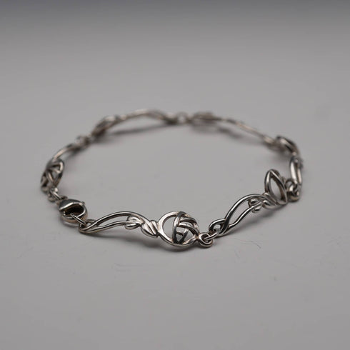 UK Vintage Macintosh Rose Sterling Silver Bracelet 7.5g Carrick