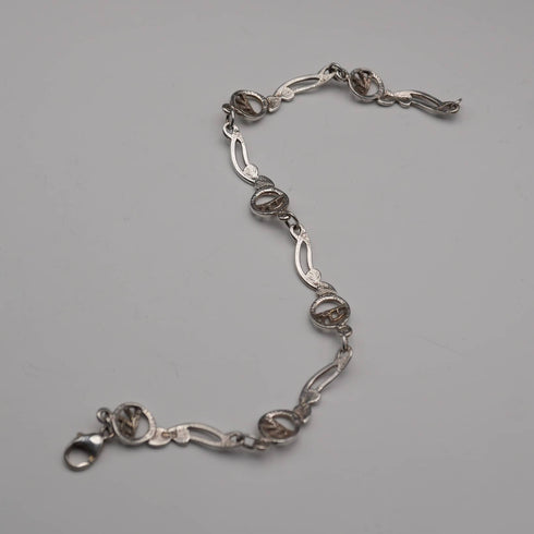 UK Vintage Macintosh Rose Sterling Silver Bracelet 7.5g Carrick