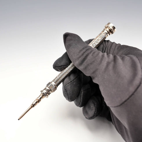 Antique Silver Amethyst Propelling Pencil 89-118mm
